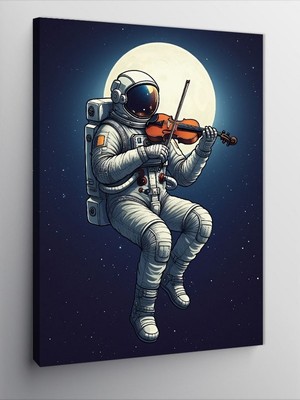 Tablomega Kanvas Tablo Uzayda Keman Çalan Astronot