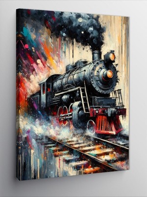 Tablomega Kanvas Tablo Buharlı Tren
