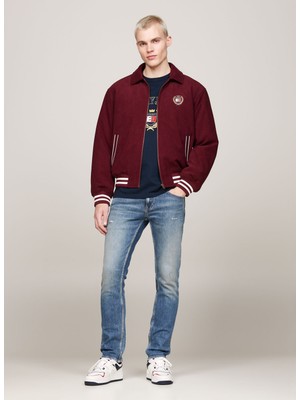 Tommy Jeans Bordo Erkek Mont DM0DM19626VLP Crest Cord Letterman