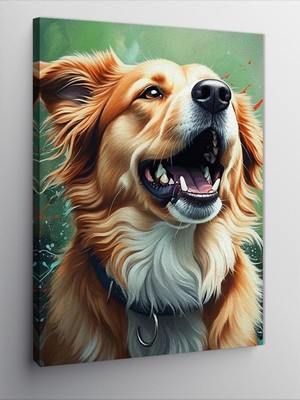 Tablomega Kanvas Tablo Gülen Köpek