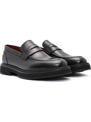 Derimod Erkek Siyah Deri Casual Loafer 24WFD724318