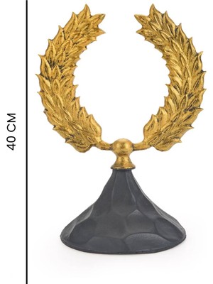 Evidea Deco Wreath Biblo - Gold / Siyah - 40 cm