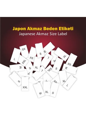 Giyim Etiketi / XL Beden Beyaz Renk Japon Akmaz Kumaş Düz Kesim - 500 Adet