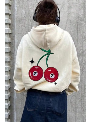 Kiraz 7 Baskılı Oversize Sweatshirt