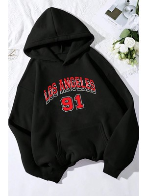 Los Angles Baskılı Oversize Sweatshirt