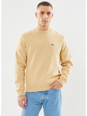 Lacoste Erkek Klasik Fit Bisiklet Yaka Bej Sweatshirt