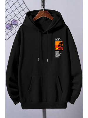 Uygun Tarz Beach Baskılı Oversize Sweatshirt