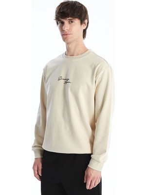 Lcw Casual Bisiklet Yaka Uzun Kollu Baskılı Erkek Sweatshirt