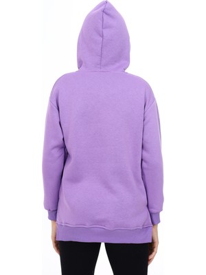 Kız Çocuk Kalp Baskılı Kapüşonlu Sweatshirt PX092.3