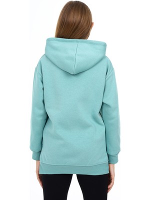 Kız Çocuk Kalp Baskılı Kapüşonlu Sweatshirt PX092.4