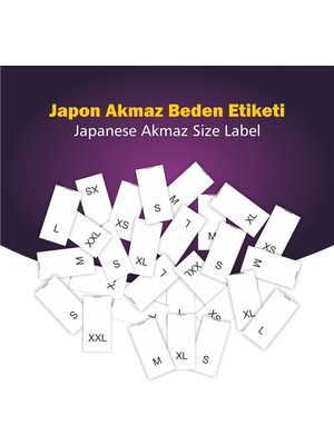Giyim Etiketi / M Beden Beyaz Renk Japon Akmaz Kumaş Düz Kesim - 1000 Adet