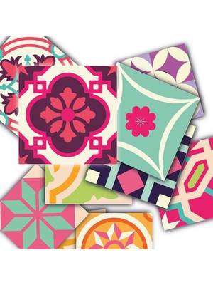 Tink Kendinden Yapışkanlı Pembe Desenli Pvc Karo 20 x 20 cm 6'lı Paket