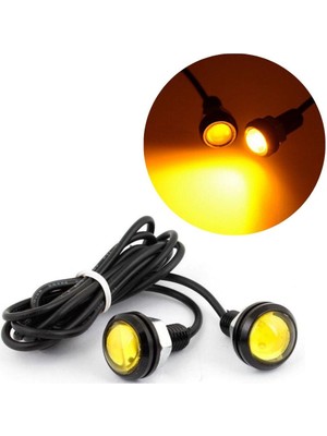 Carmind Kartal Gözü Oto Ayna Altı LED Turuncu 23MM (2 Adet)