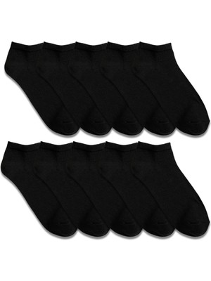 Eyon Socks Ekonomik 10'lu Paket Siyah Patik Çorap