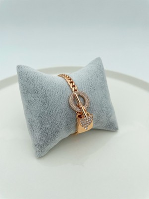 Xupıng Jewelry 14 Ayar Altın Kaplama,çanta Model Zirkon Taşlı Rose Gold Bileklik