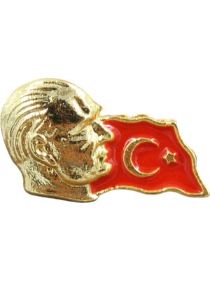 Chantaky 106 105 Atatürk Silüeti Türk Bayrağı Ay Yıldız Rozet Yaka