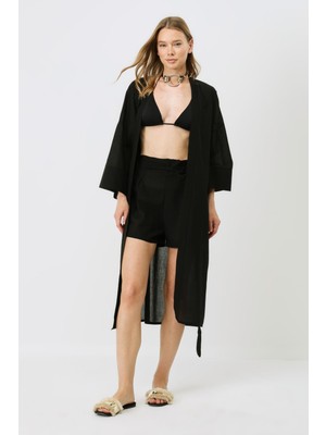 Şortlu Kimono Takım 9069 Siyah