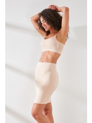 C11438 Kadın Modal Cotton Mini Jüpon Ten