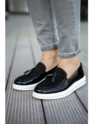 Saklı Moda CH002 Rbt Loafer Verniciata Erkek Ayakkabı Siyah