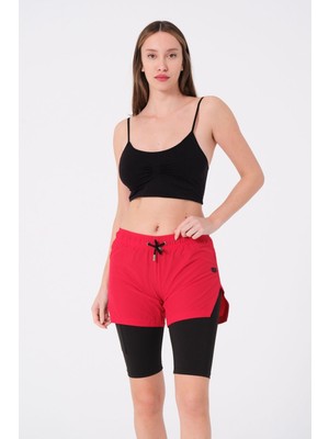 C&city Kadın Taytlı Deniz Şort 870 Kırmızı