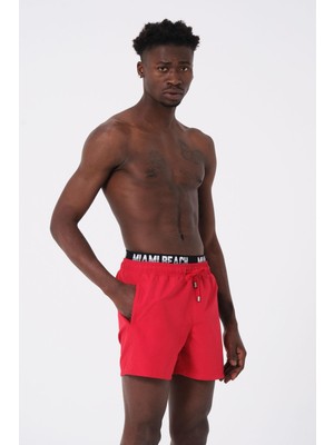 C&city Erkek Boxer Deniz Şortu 240 Kırmızı