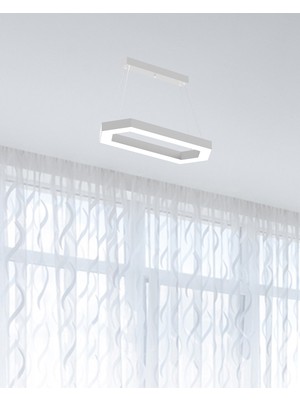 Hegza Lighting Joya (Gri Kasa, Beyaz Işık) Ledli Modern Sarkıt Linear LED Avize Salon Mutfak Oturma Odası Yatak Odası Antre Hol LED