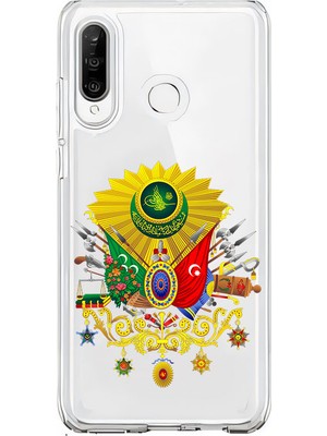 Zeyno Huawei P30 Lite Uyumlu Osmanlı Amblem Desenli Silikon Kılıf