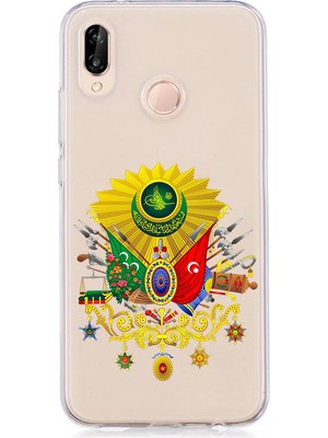 Zeyno Huawei P20 Lite Uyumlu Osmanlı Amblem Desenli Silikon Kılıf