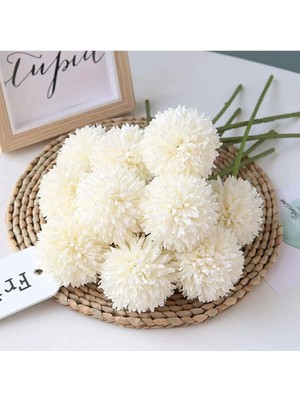 Tekno Trust Yapay Çiçek Kartopu Krizantem Krem 7 Adet Büyük Demet