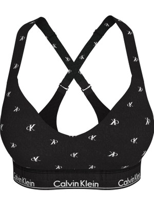Calvin Klein Kolsuz Kadın Lift Bralette Spor Sütyeni Siyah Grafik Desenli Modern Stil