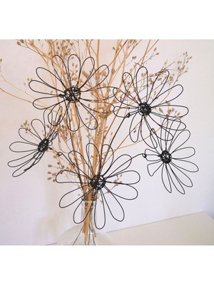 Tekno Trust 3D Siyah Tel Ay Buketi Yapay 2 Adet Ev Dekorasyonu