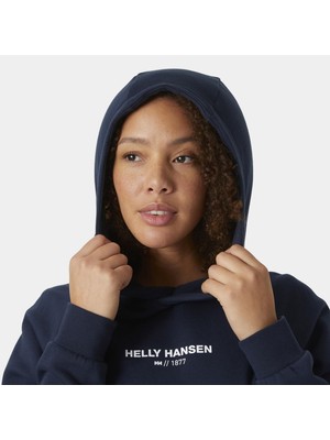 Helly Hansen W Cotton Fleece Hoodıe Sweatshırt HHA.54161-NAVY