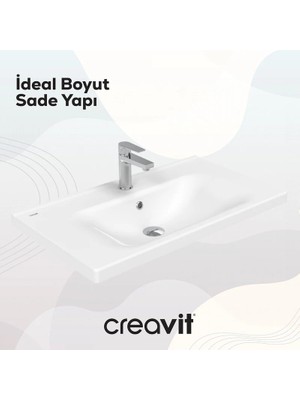 Creavit EK080 Eksen Etajerli Dolap Uyumlu Lavabo 80 cm