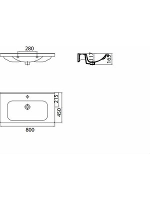 Creavit EK080 Eksen Etajerli Dolap Uyumlu Lavabo 80 cm