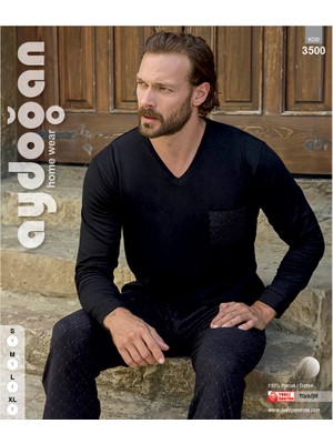 Aydoğan 3500 Erkek Süprem V Yaka Uzun Kol Pijama Takımı