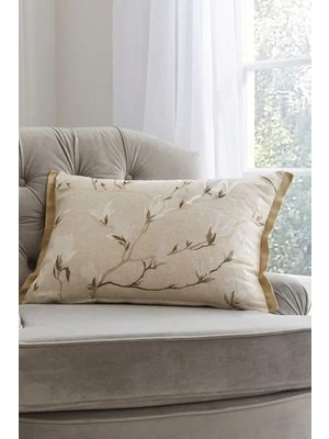 Laura Ashley Dikdörtgen Magnolia Grove Yastık, Klasik Çiçek Desenli 60x40