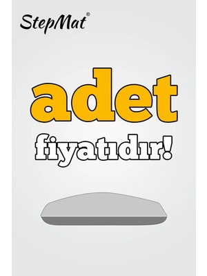 Oval Kendinden Yapışkanlı Tufting Merdiven Basamak Paspası - Açık Gri / Adet Olarak Satılır