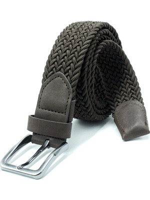 Livize Örgü Lastik Kemer 3,5cm - Şort Kemeri - Kot Kemeri - Kanvas Pantolon Kemeri - Kahverengi