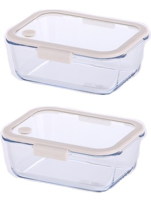 Neoflam Fika Glace Bej Vakumlu 2 Parça Saklama Kabı 1200 ml