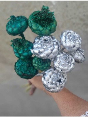 Tekno Trust Cam Göbeği  ve Gümüş Yaldız  Tropik Kuru Çiçek 10 Adet