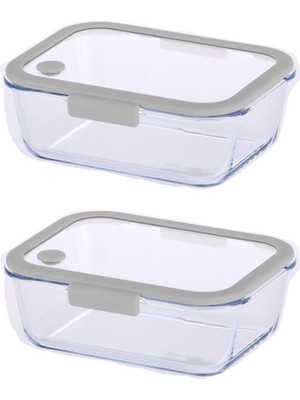 Neoflam Fika Glace Gri Vakumlu 2 Parça Saklama Kabı 1900 ml