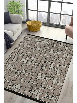 Sere Serpe Kaymaz Taban Yıkanabilir Oturma Odası Salon Çocuk Odası Mutfak Chenille Kilim 282 Bej