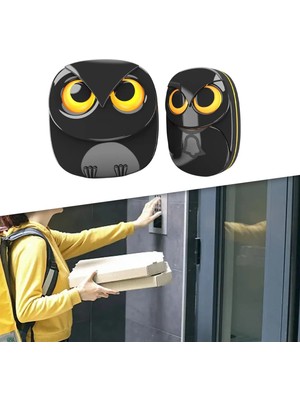 Ucuzcu Market Monozone Lüx 1 Buton 1 Alıcı Kablosuz Kapı Zili Yaratıcı Baykuş Şekilli Işıklı Uzun MESAFELI(300 Metre) Ev Ofis Depo