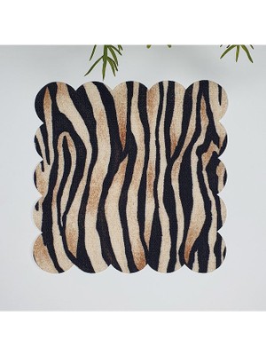 Deco Zebra Çizgileri Desenli Lazer Kesim Kumaş Kokteyl Peçetesi 1 Adet