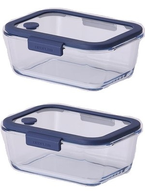 Neoflam Fika Glace Mavi Vakumlu 2 Parça Saklama Kabı 1200 ml