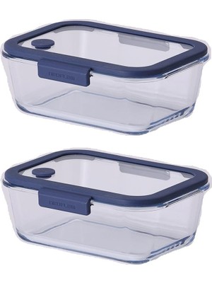 Neoflam Fika Glace Mavi Vakumlu 2 Parça Saklama Kabı 1900 ml