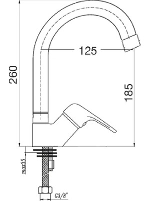 Penta P758 Libra Yüksek Lavabo Bataryası