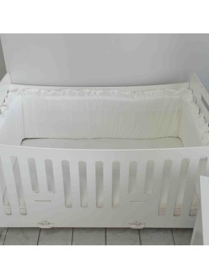 Ege Home Mia Fırfırlı Beşik Yan Koruma Beyaz 38×235 Tek Parçadır