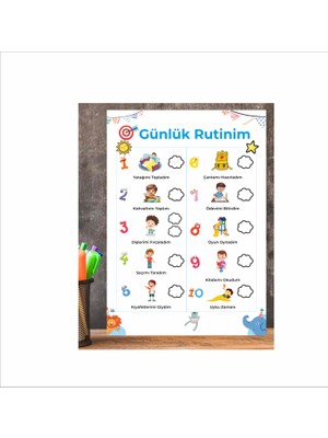 Hsn Günlük Rutin Sorumluluk Kazanım Tablosu Erkek Çocuk 1 Adet Pcv Kaplı Silinebilir