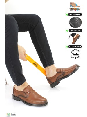 Doçka Erkek Yumuşak  Deri Ortopedik Hafif Bağcıksız Klasık Ayakkabı TV24/A608